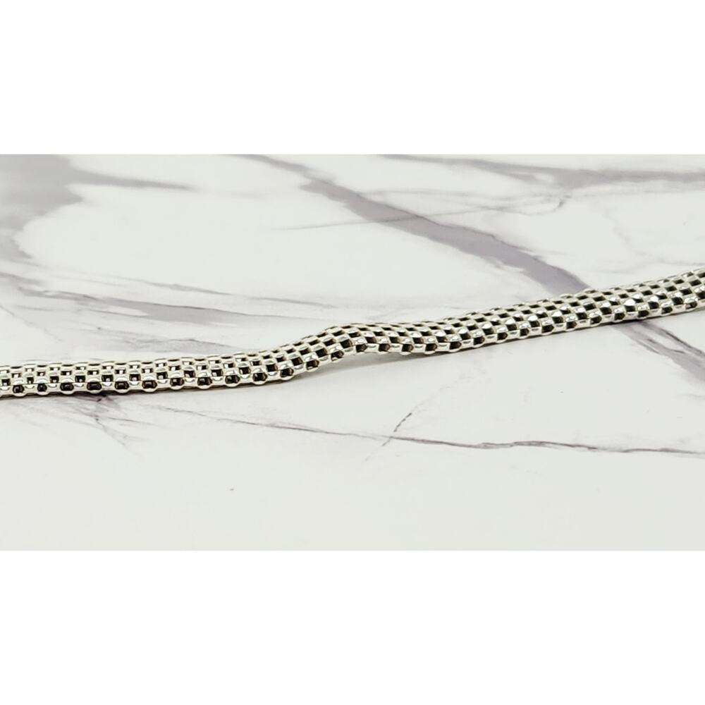 Vintage LIRM 925 Sterling Silver Woven Popcorn Mesh Chain Bracelet Italy - Picture 15 of 16